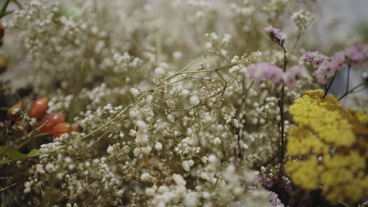 Dried Flower Bouquet Closeup