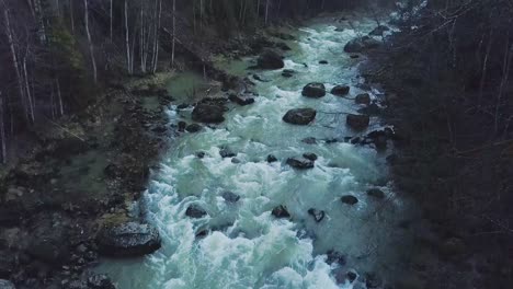 dangerous looking river in a dark environment with haze