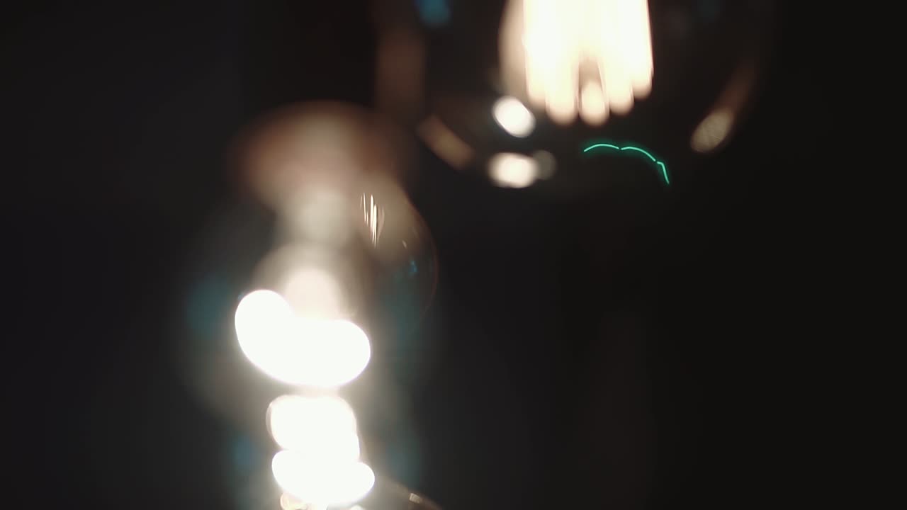 Set of beautiful low-luminous lamps in a dark room 3