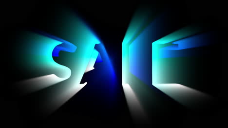 seamless loop searchlight sale sign animation ten seconds blue white