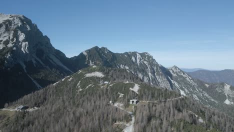 aerial view of majestic alpine mountains