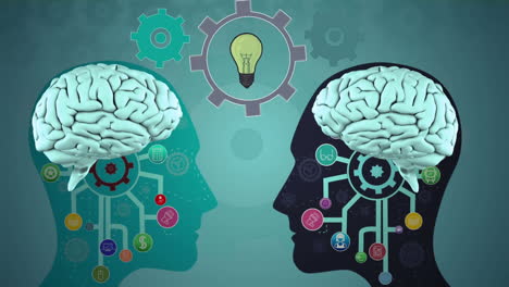 animación del mecanismo de un cerebro