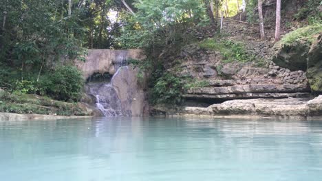 best footage of tropical volcanic river and freshwater waterfall