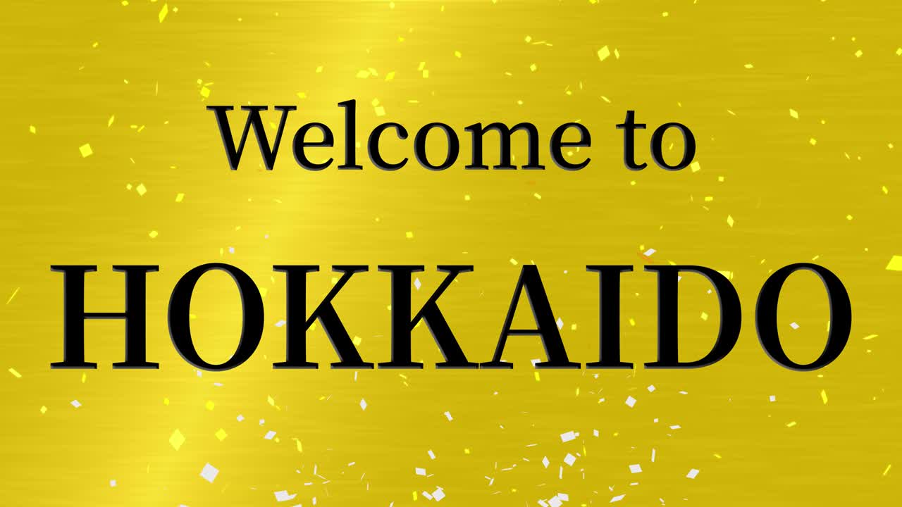 bienvenido a hokkaido mensaje de texto animación gráficos en movimiento