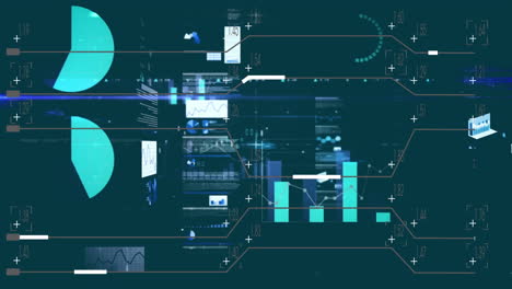 animación del procesamiento de datos financieros
