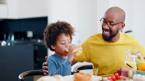 Father,-child-or-communication-with-orange-juice