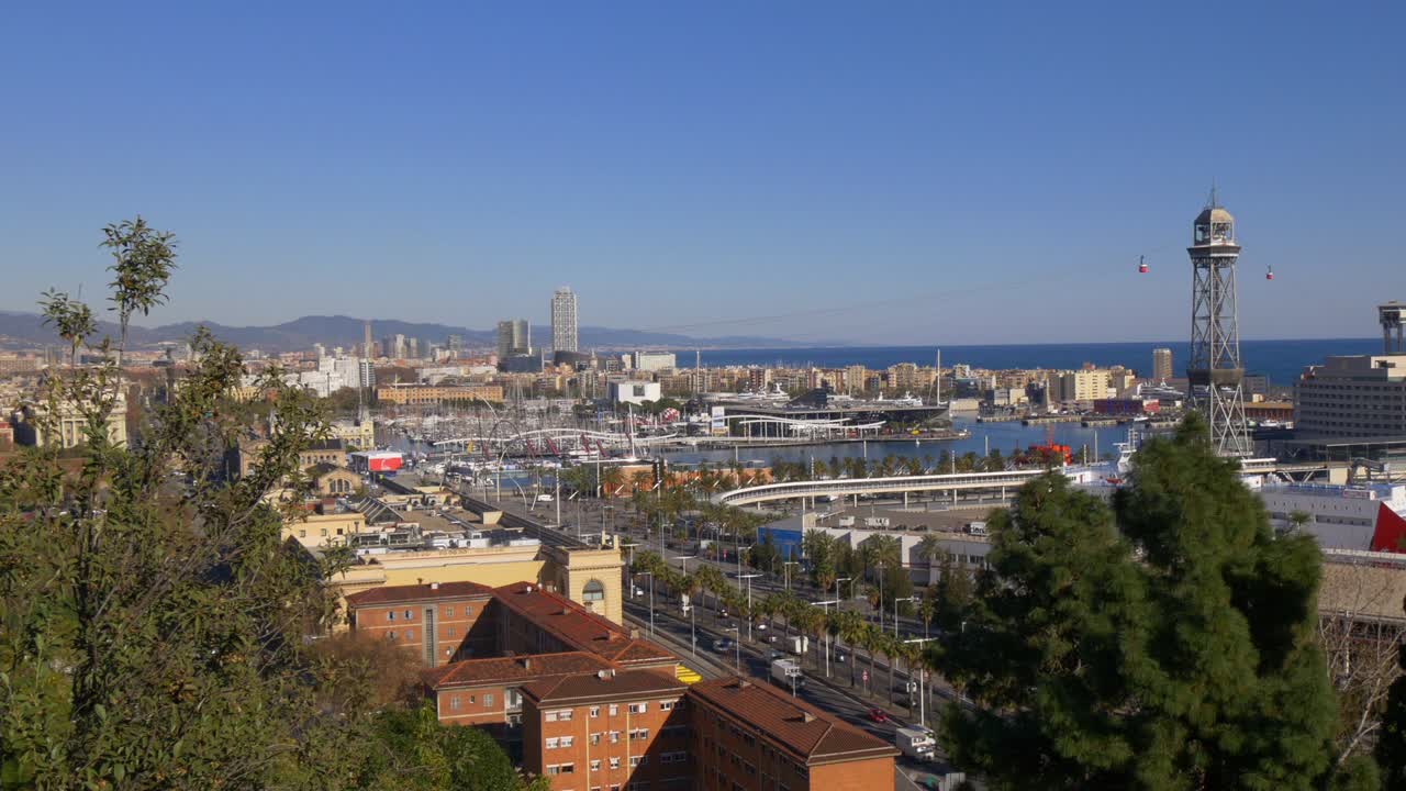 바르셀로나의 이 좋은 날 포트 벨 시 파노라마 4k