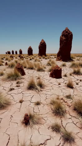 ant hills in a dry landscape