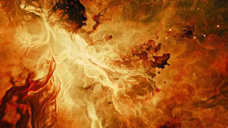 Fiery Nebula in Deep Space