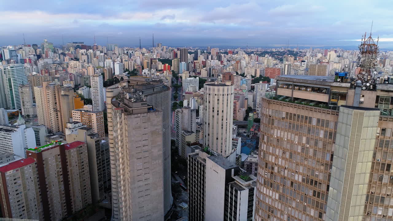 Aerial view to Sao Paulo downtown, Brazil