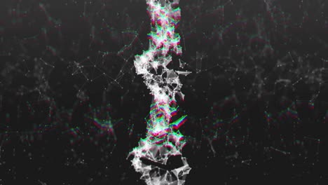 animación de adn sobre fondo negro con conexiones