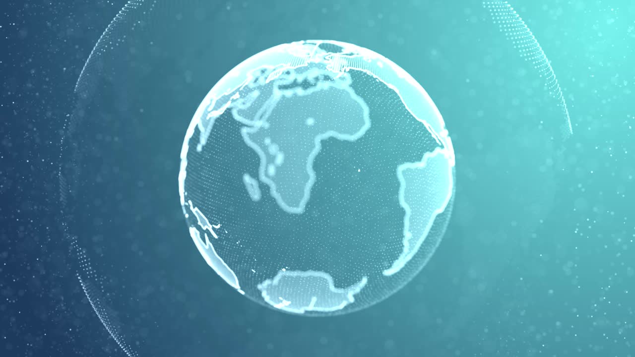 3d 디지털 지구 회전 네트워크 루프 애니메이션 알파 채널