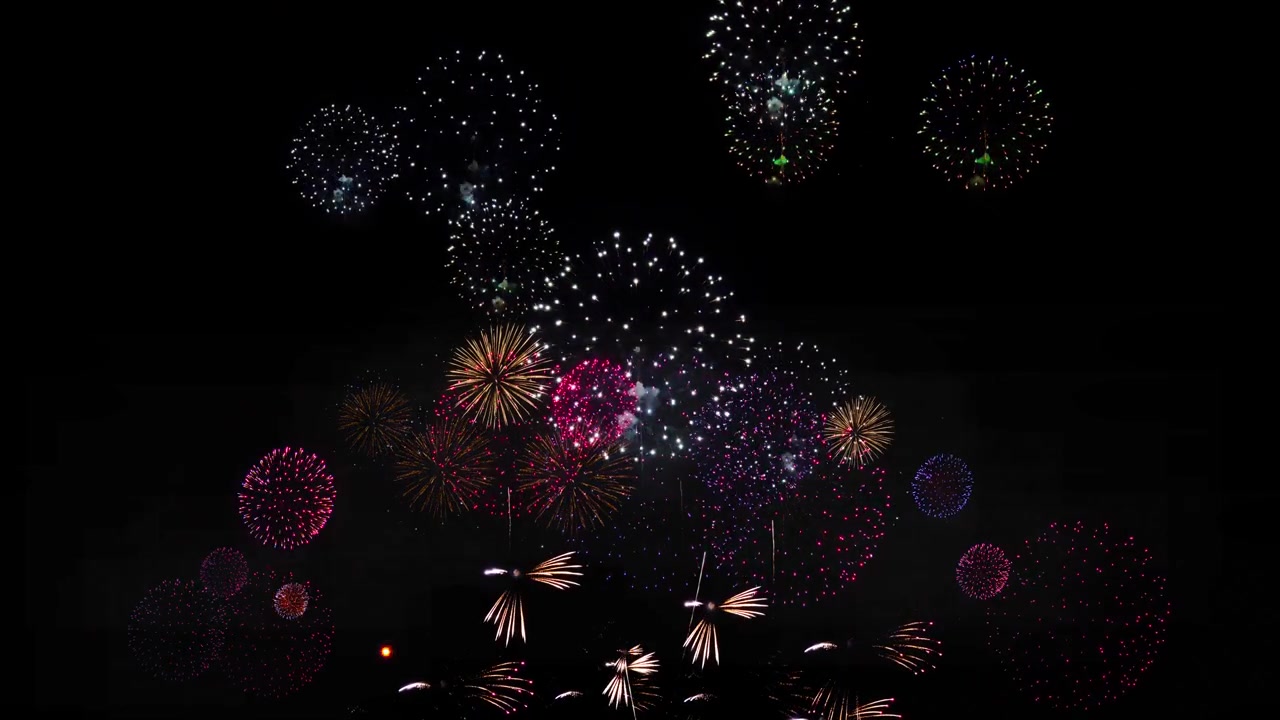 Real fireworks fireworks celebration festival background abstract sky display at night shining bokeh
