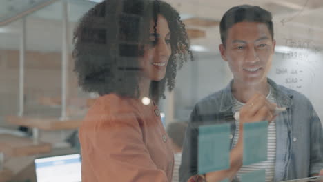 high five, success and business people