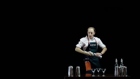 bartender juggling objects