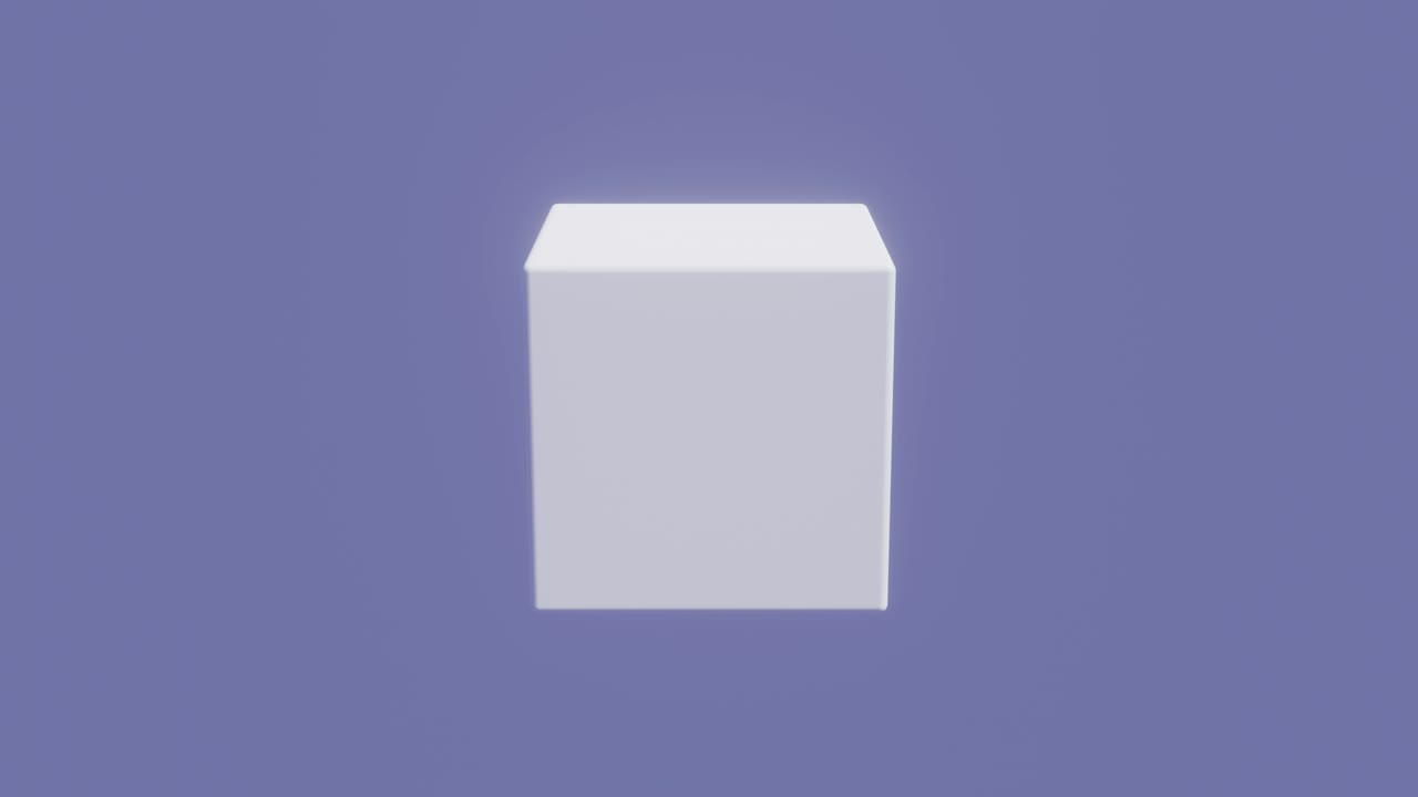 el cubo blanco en 3d gira sobre un fondo violeta muy pery. bucle sin costuras abstracto objeto gráfico de movimiento renderizado en 3d