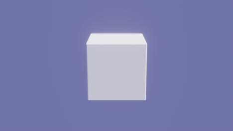 el cubo blanco en 3d gira sobre un fondo violeta muy pery. bucle sin costuras abstracto objeto gráfico de movimiento renderizado en 3d