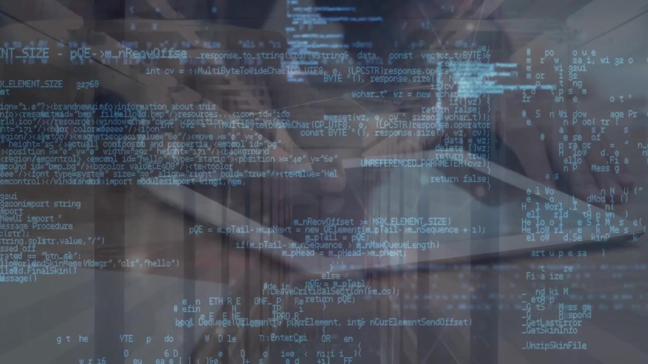 Animation of data processing over hands using tablet