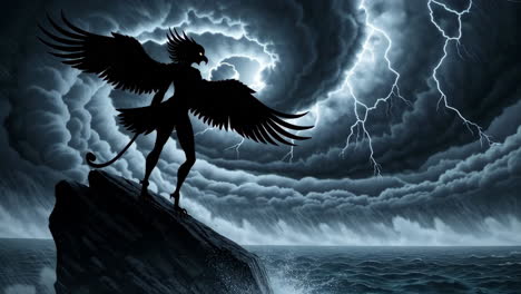 griffin in a storm
