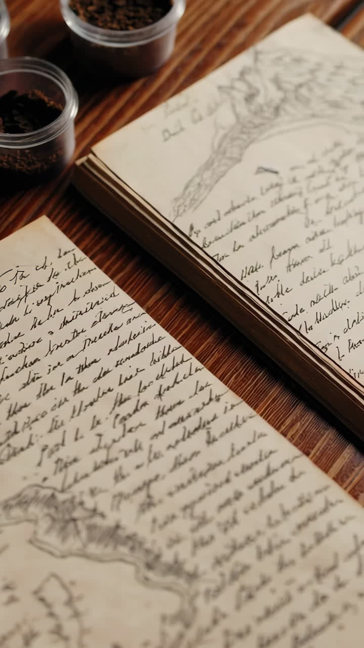 Antique Book with Handwritten Notes