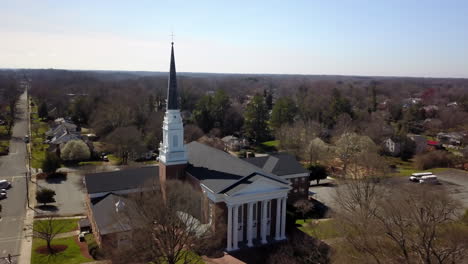 aerial of church in spring .....4k