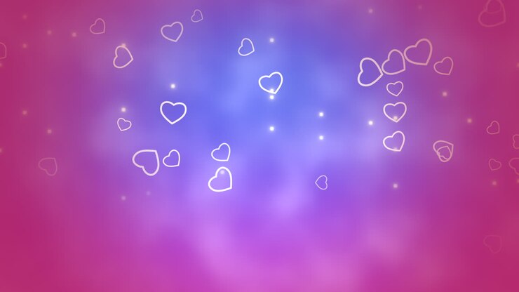 fliegende modeherzen mit glitzer am blauen nachthimmel