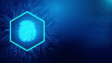 abstract technology fingerprint scanning on circuit board background cyber security concept human