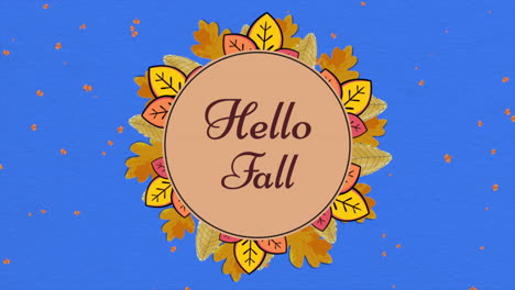 Hello-Fall-with-maple-autumn-leafs-on-blue-paper