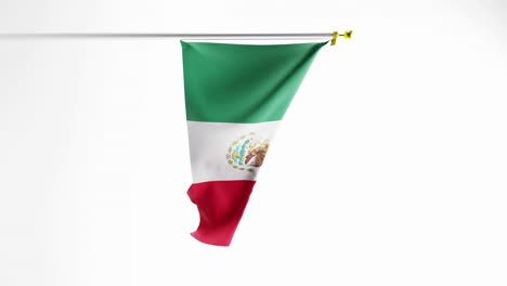 waving mexican flag against white background - 3d computer render vertical