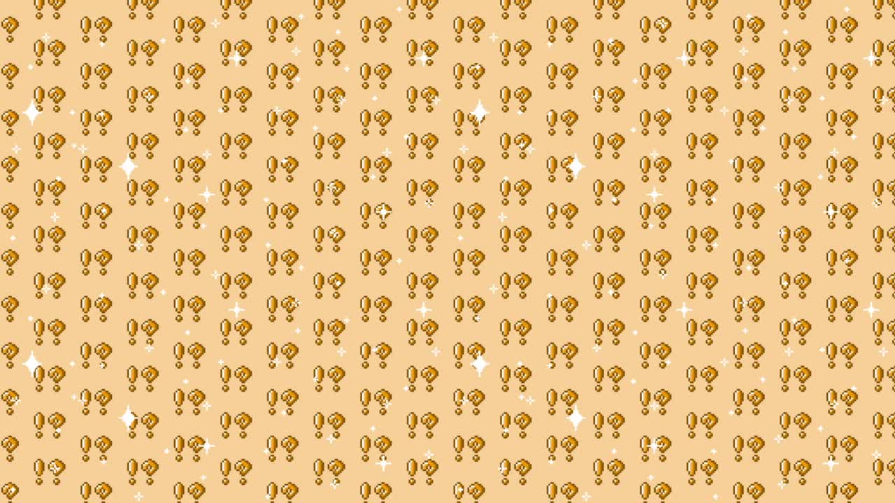 Pixel art question and exclamation mark pattern background