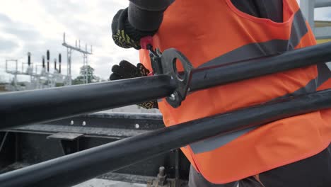 power cable installation process at a transformer substation