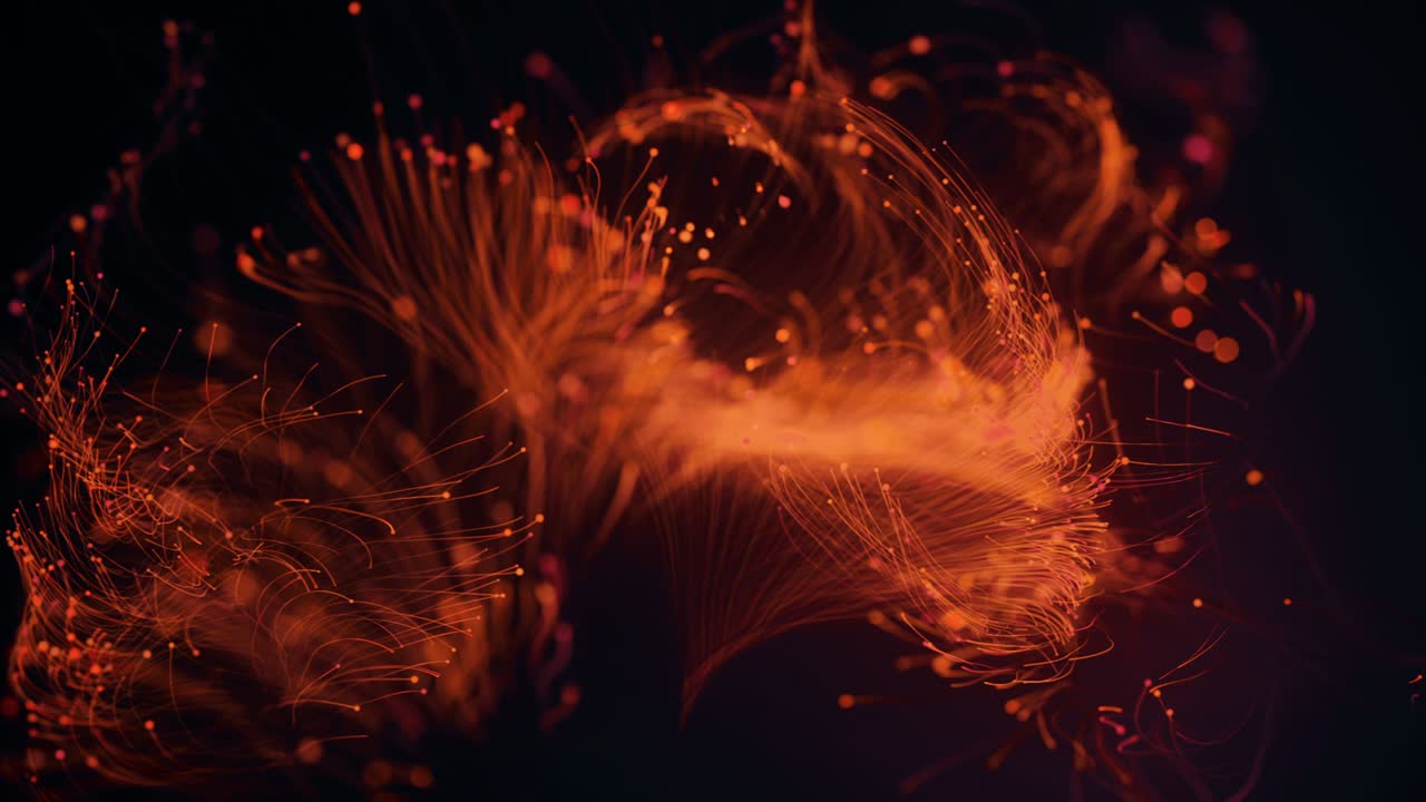 4k líneas de ondas de partículas abstractas puntos fondo - colores, carretera, - hermoso video de bucle de brillo