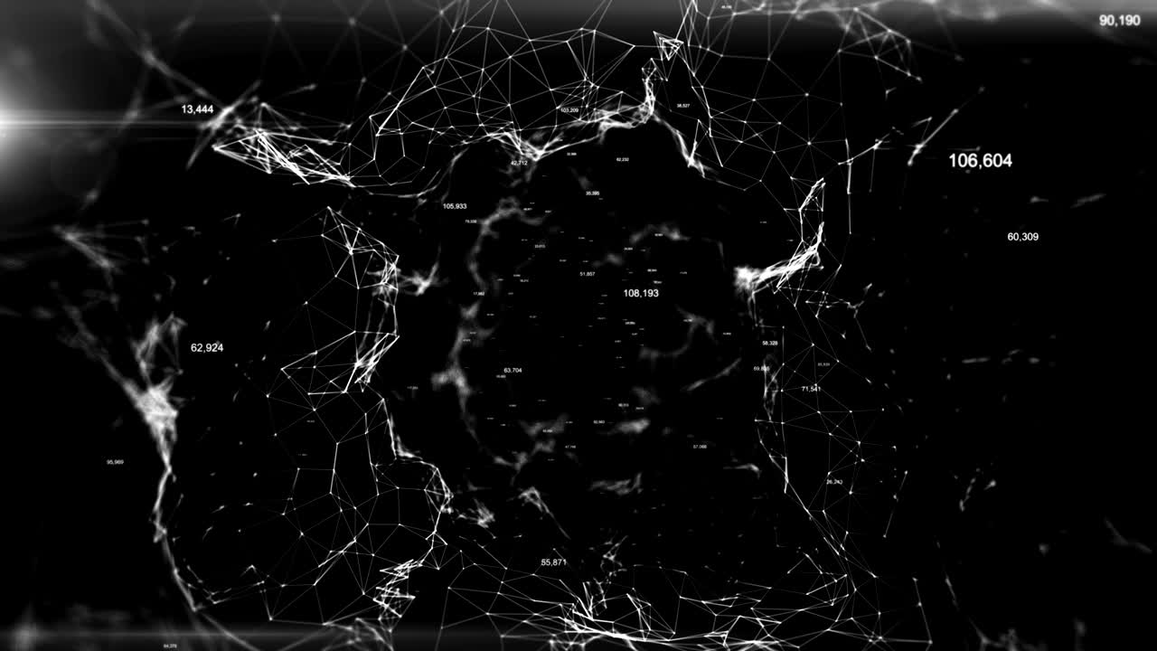 fondo geométrico azul abstracto con líneas y puntos en movimiento. animación cg en bucle