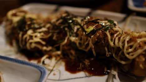 close-up of japanese takoyaki dish in bangkok