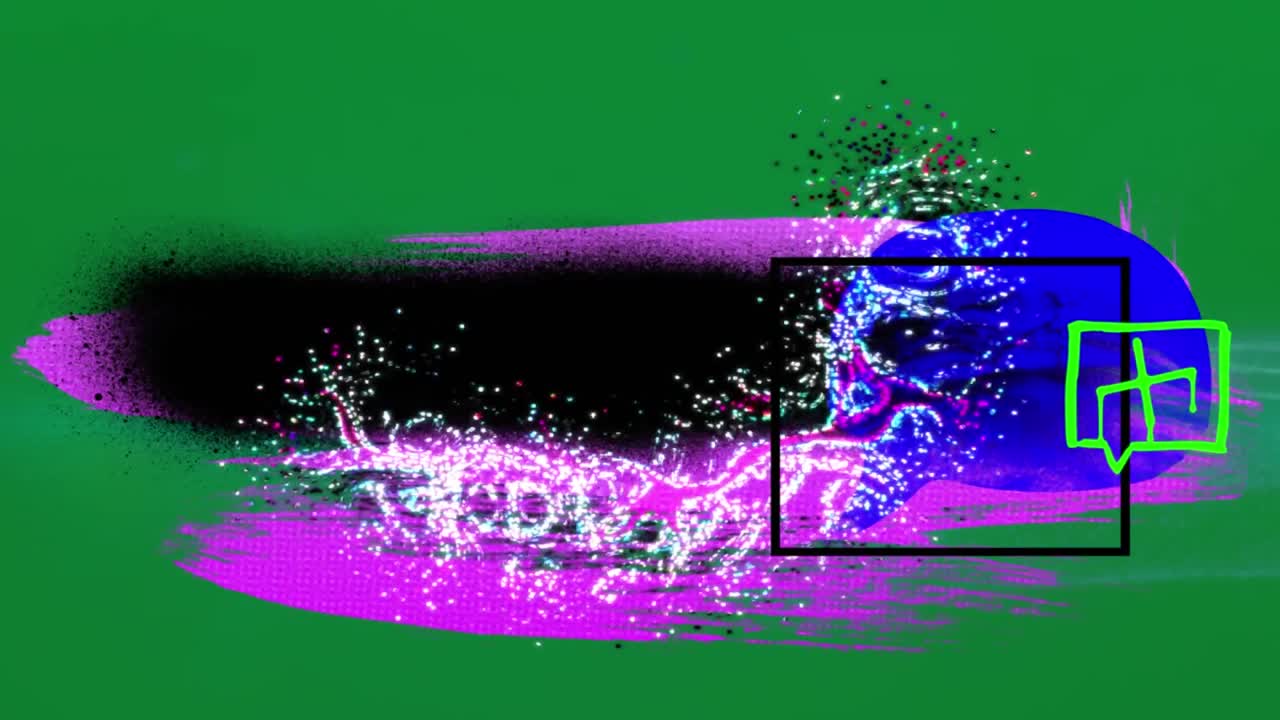 animación de puntos de luz sobre formas en movimiento