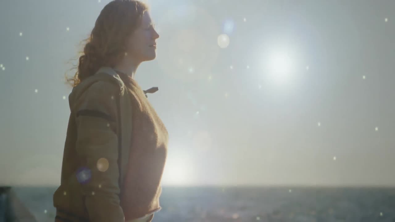 바다 바람을 즐기는 여자