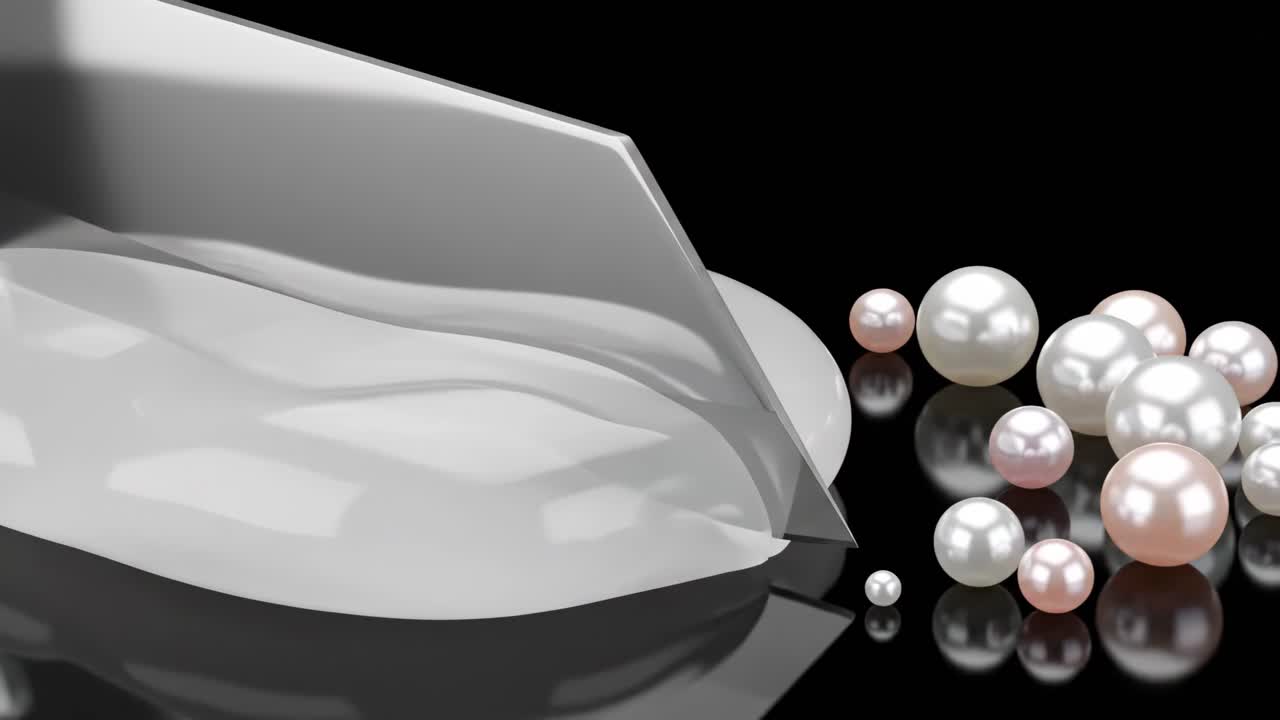 Elegant Pearls on Black Background