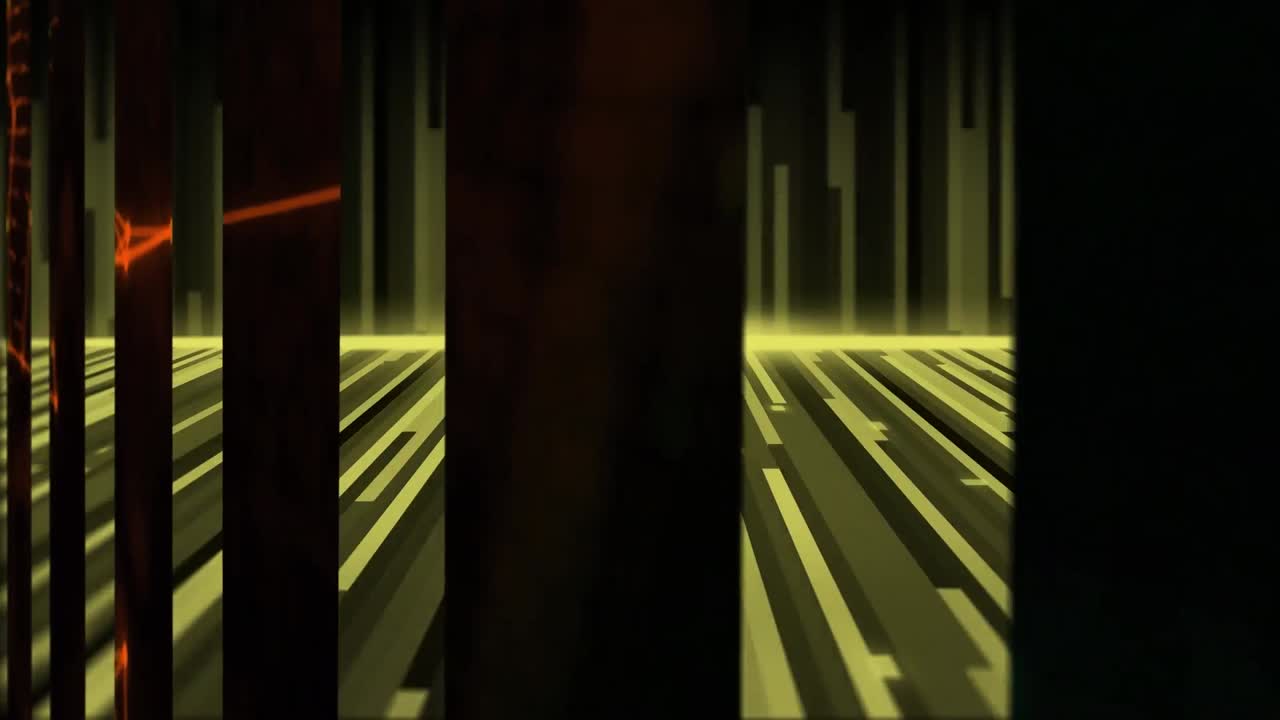 animación de líneas y formas en movimiento sobre fondo negro