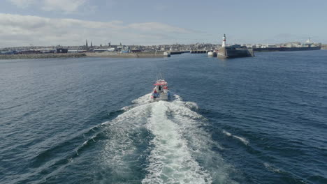 aerial footage of fraserburgh harbour in aberdeenshire