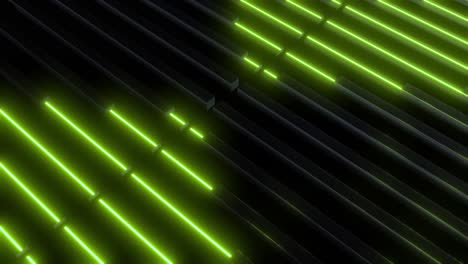 neon green lines on dark geometric background