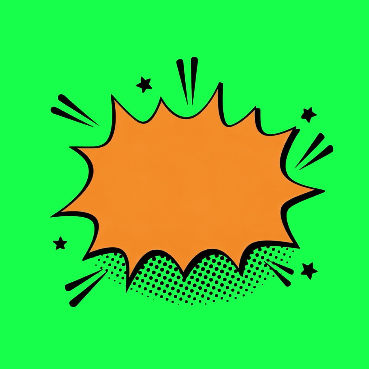 Comic burst graphic illustration transparent 4K video, green screen