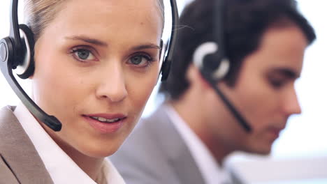 Call-centre-agent-working-with-a-headset