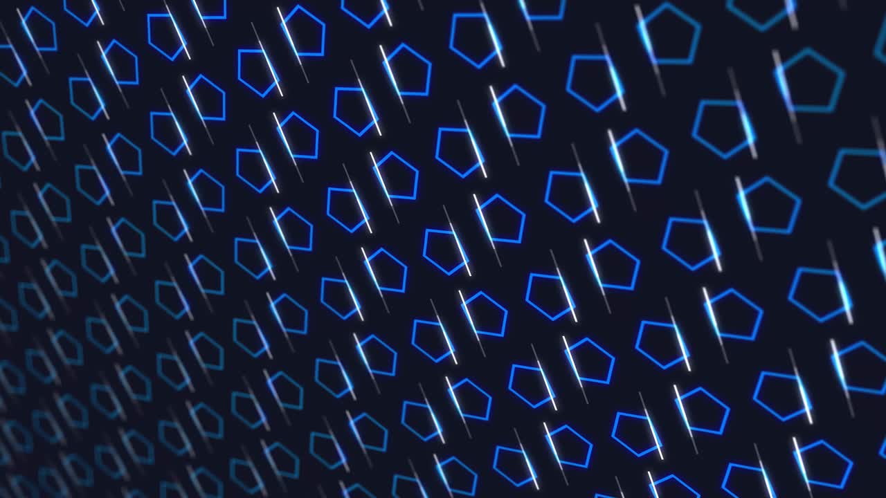 Sfondo digitale dinamico con esagoni e linee luminose