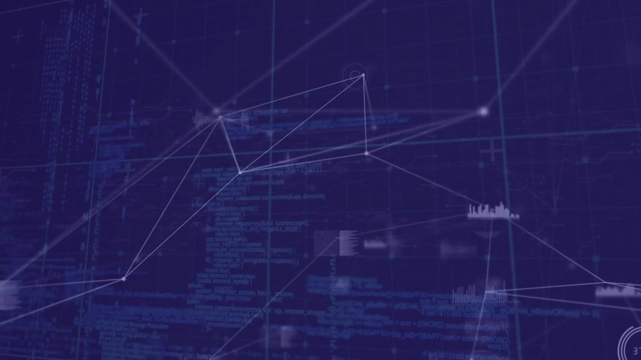 Animation of network of connections over data processing