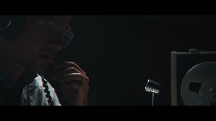 An intelligence officer listens to the wiretap recordings