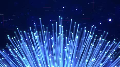 futuristic fiber optic cables slowly moving in 3d space. perfect loop.