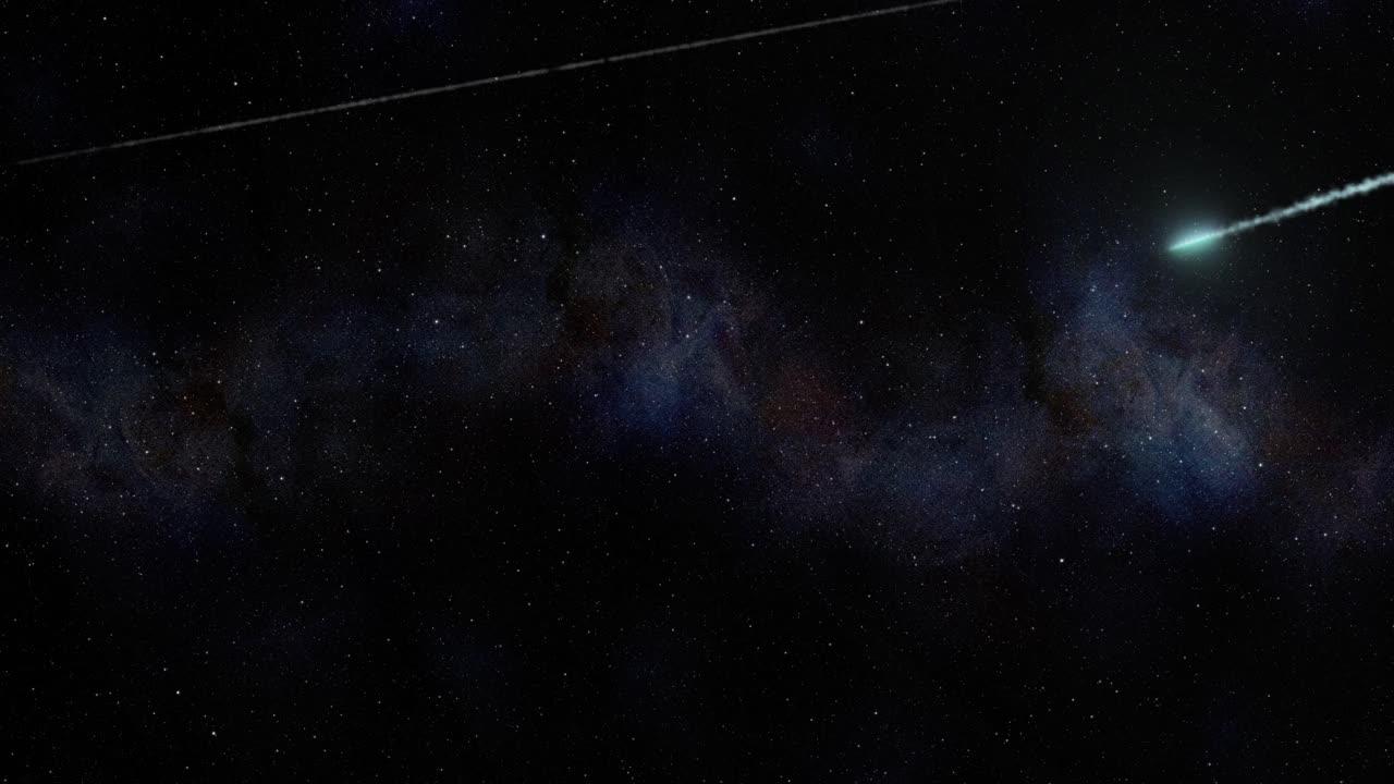 nebulosa espacial con un cometa