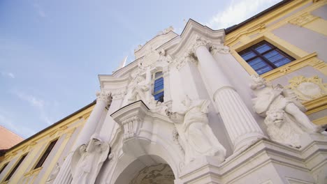 facade of the entrance to the abbey of dürnstein