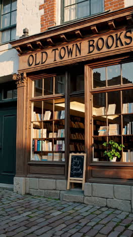 charming old town books storefront
