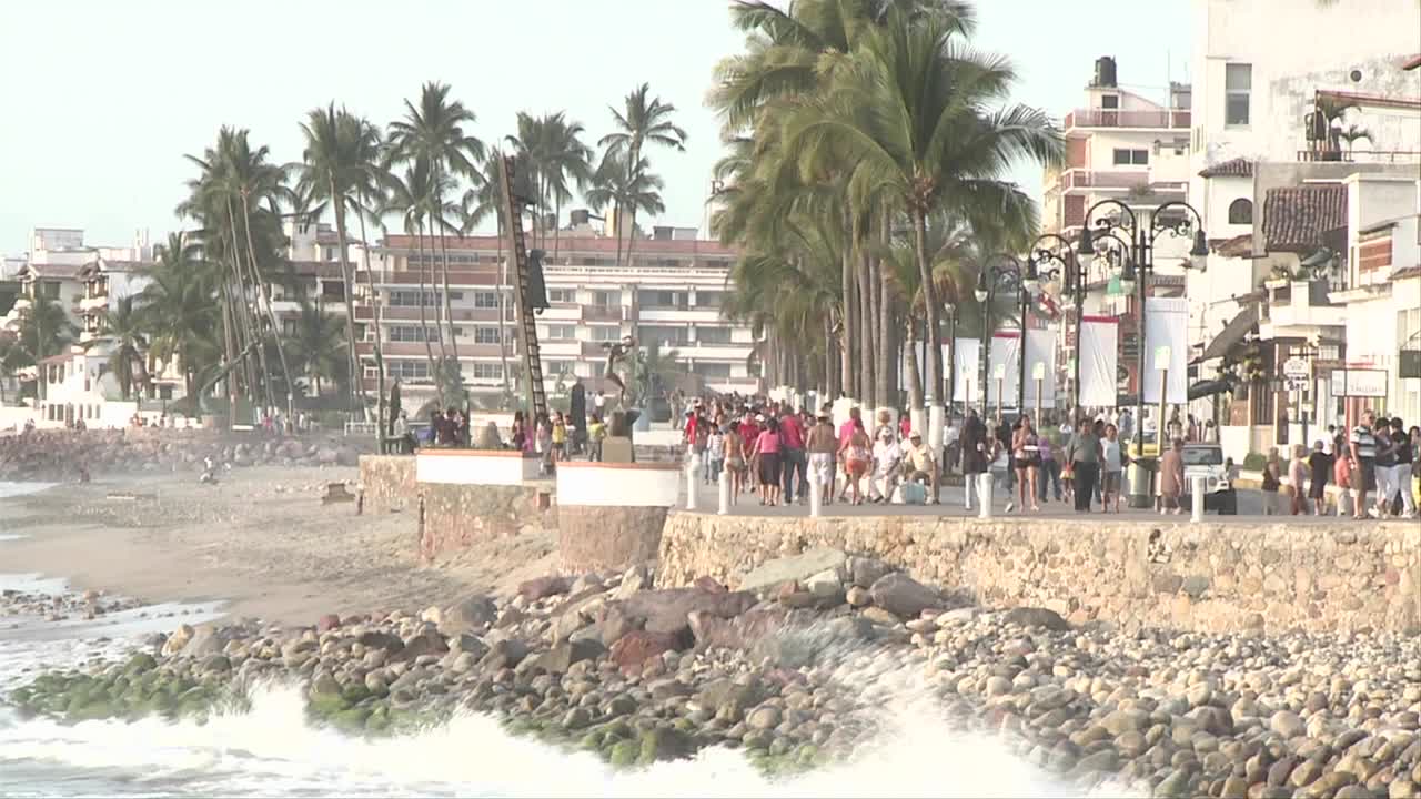 푸에르토 발라타 멕시코 타임랩스의 말레콘